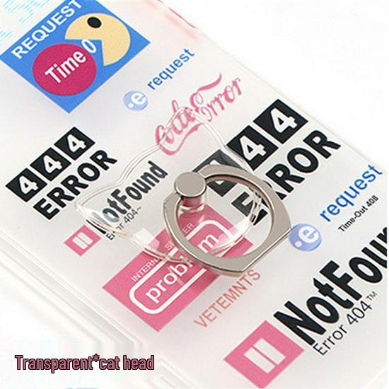 Crystal Clear Phone Stand Ring: Transparent PC Acrylic & Metal Ring Holder