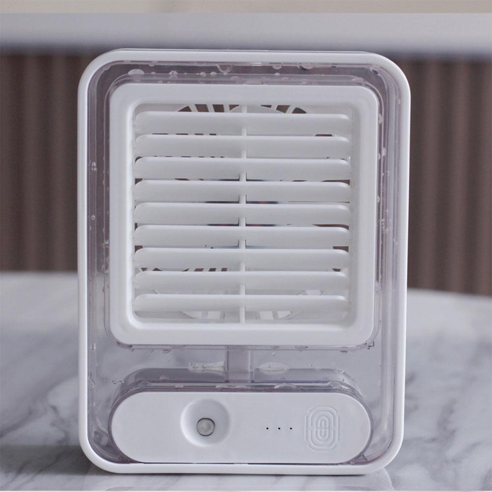 3 In 1 Desktop Mini Air Cooler Fan LED Night Light USB Water Cooling Fan Spray Humidifier Electric Fan for Office Dormitory Room