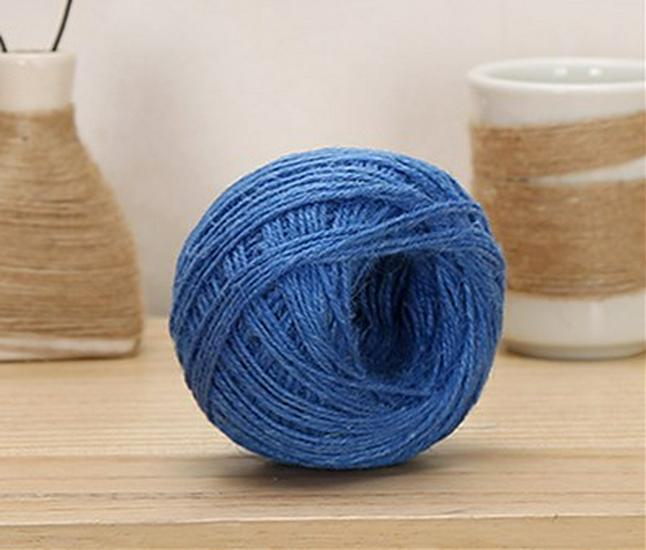 

Цветная пеньковая веревка в винтажном стиле для поделок и фотозажимов (1,5-2 мм, 25м/50м/100м) 2mm 100m королевский синий