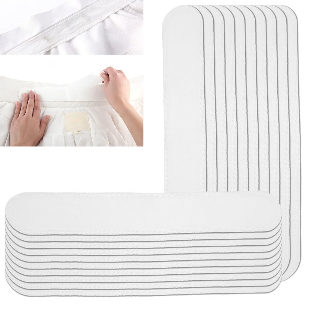 20pcs Collar Sweat Pads Disposable Hat Collar Sweat Stains SelfAdhesive Neck Liner Pads(White )