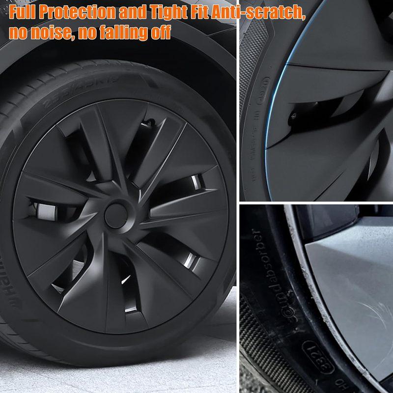 Matte Black 19 Inch Wheel Covers for Tesla Model Y 2021-2024 Hubcaps Tesla Model Y Accessories 2024