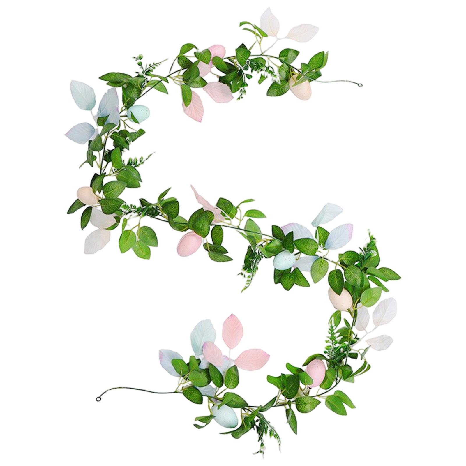 

Easter Simulation Leaf Eggs Rattan Party Set Green Leaves Vines One Size