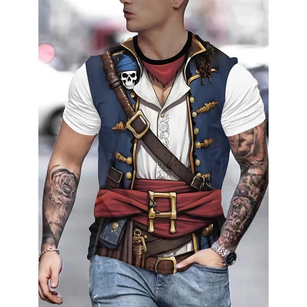 Round neck men's round neck T-shirt, men's role-playing party T-shirt