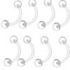 Acrylic Silicone Tongue, Ear, Navel, Eyebrow, Nose Piercing Jewelry with Transparent Bar and Bead
