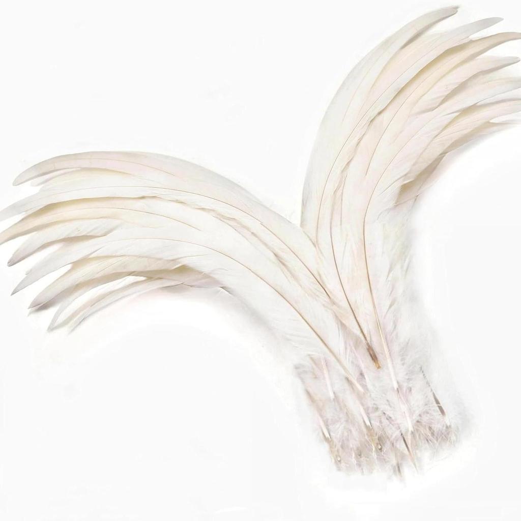 Natural Rooster Tail Feathers for DIY Clothing Accessories, Handmade Props & Tassels