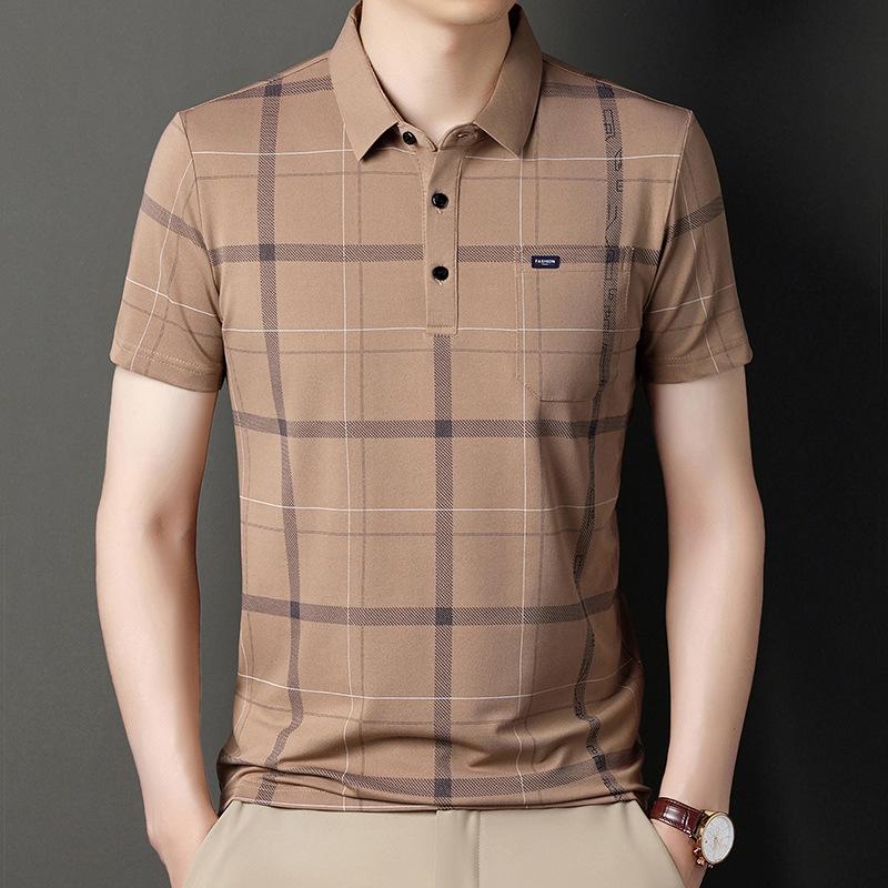 Casual Men's Short Sleeve Versatile Summer Breathable Printedpolo