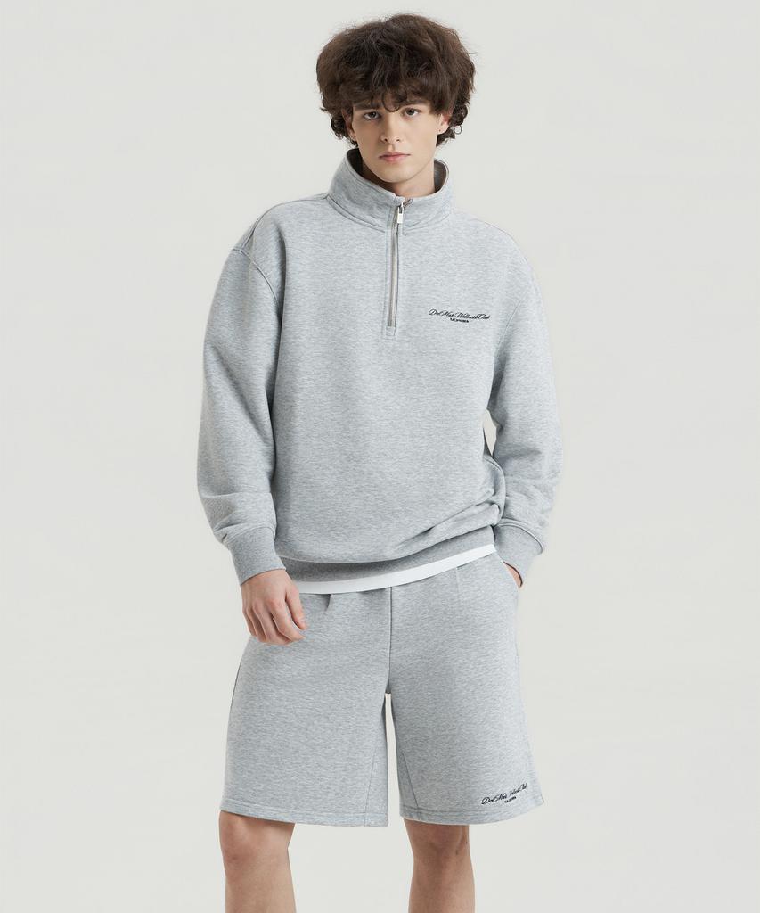 Delma Wellness Club Sweat Quarter Zip-Up - Gray