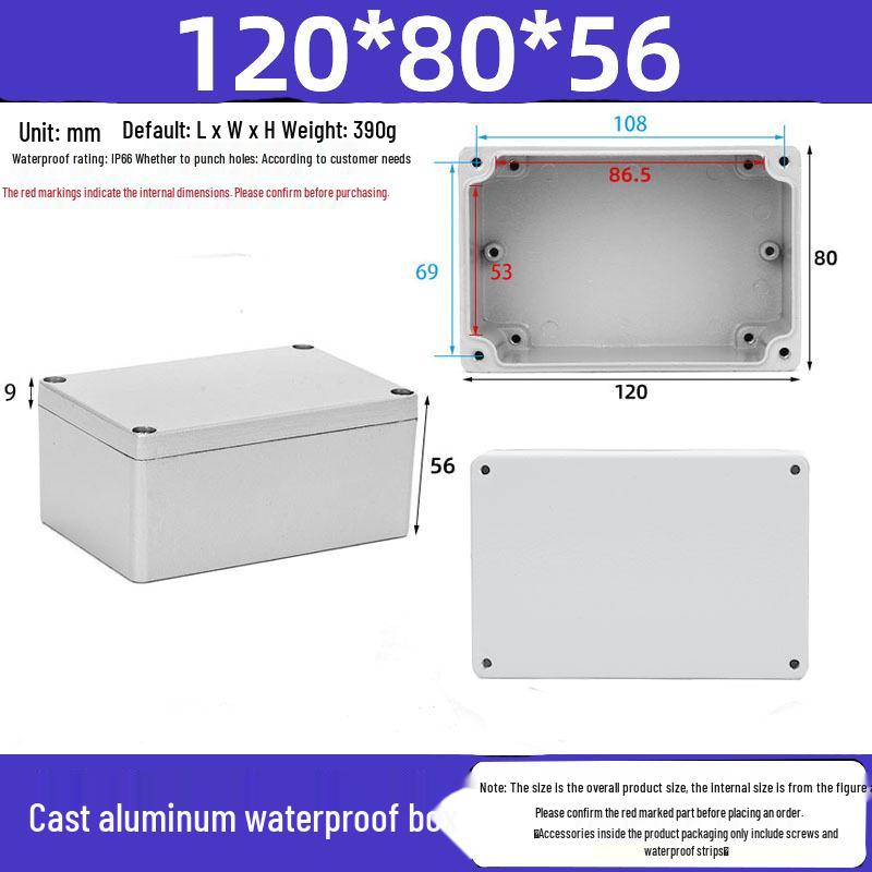 Druckguss-Aluminium Außenverteilerkasten IP65 Wasserdichtes Gehäuse
