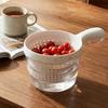 1/2Pcs Double Layer Drain Basket with Handle 2-in-1 Strainer Storage Container Small Vegetable Fruit Mini Berry Tomato Grape Washing Colander Bowl