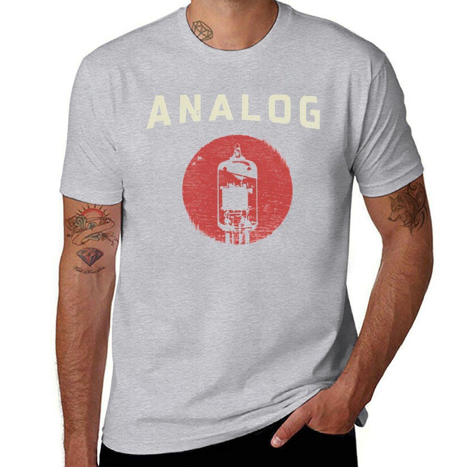Vacuum Tube Analog Distressed Effect TShirt Summer Top Graphic T Shirts Sweat Sublime Mens T Shirts Top Quality S