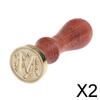 2xDIY Brass Head 26 Letter AZ Sealing Wax Stamp Wood Handle Scrapbookinp M