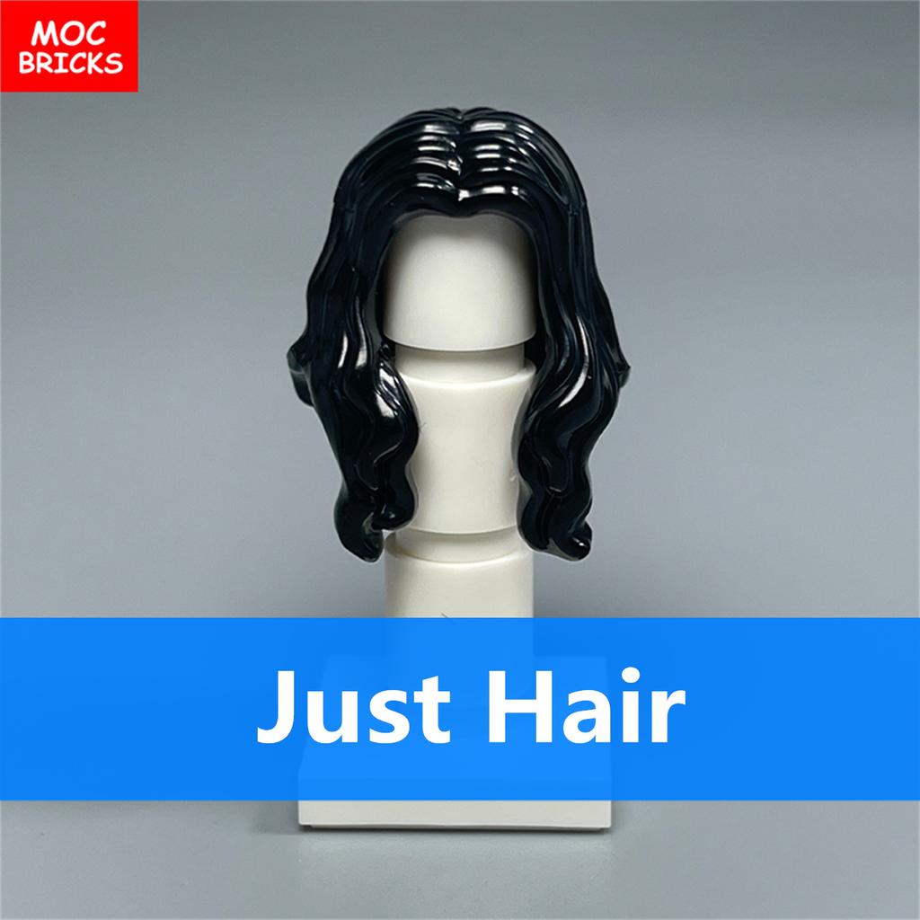 10pcs MOC Bricks Female Hairs Woman Girl Head Body Parts Accessories DIY Building Blocks Toys Kids Chrismas Gifts