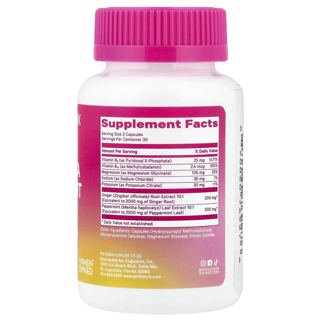 Pink Stork, Anti-Nausea Relief, 60 Capsules