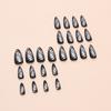 Wear Armor Dark Wind Removable Nail Pieces Silver Leaves Simple Smudging Fake Nail Pieces 24 Fake Nails