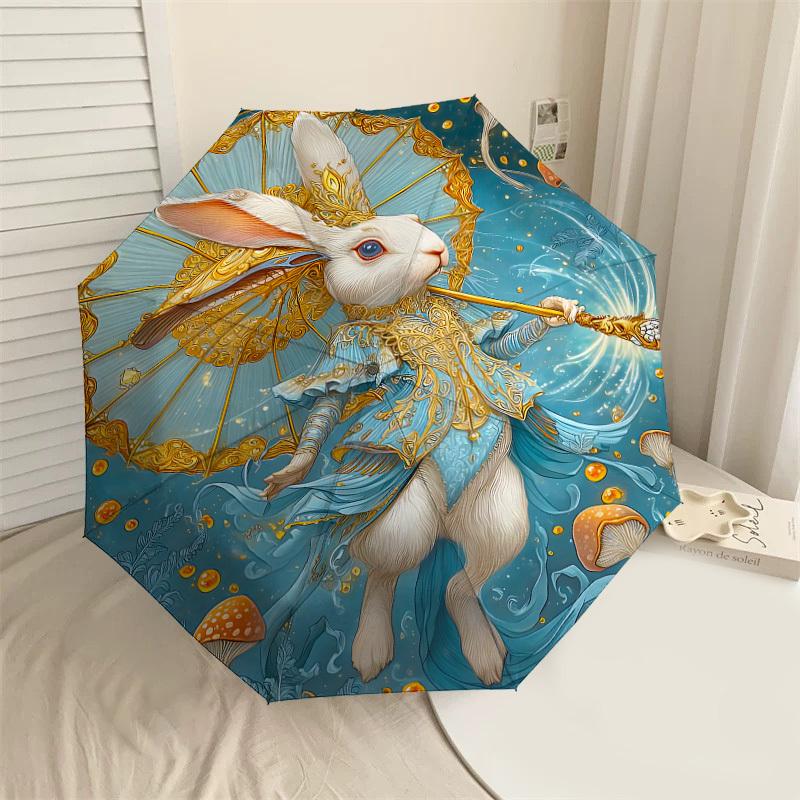 

1PC Rabbit Fantasy Umbrella-8-Rib Reinforced, Automatic Open, Lightweight & Durable, Cute Fashion Accessory for Outdoor-F2653
