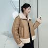 KAISER Women's American Retro Shearling Wool Coat