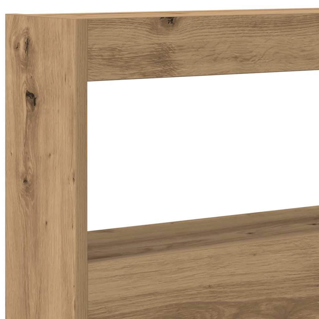 LED Headboard with Shelves Artisan Oak 160 x 17 x 102 cm