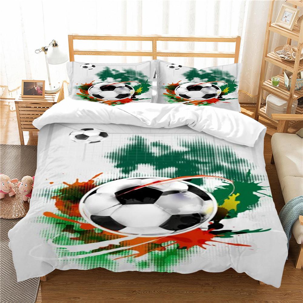 Strona główna Pościel Dekoracja Poszewka na kołdrę 3D Piłka nożna Festiwal Prezent Pościel Zestaw poszewek na kołdrę Wygodna Mikrofibra Zmywalna