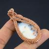 Dendrite Opal 999 Copper Wire Wrapped Pendant, Handmade Gemstone Jewelry Pendant Gift For Birthday