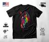 Horse Portrait Neon Graphic T-Shirt Black Unisex S-2XL