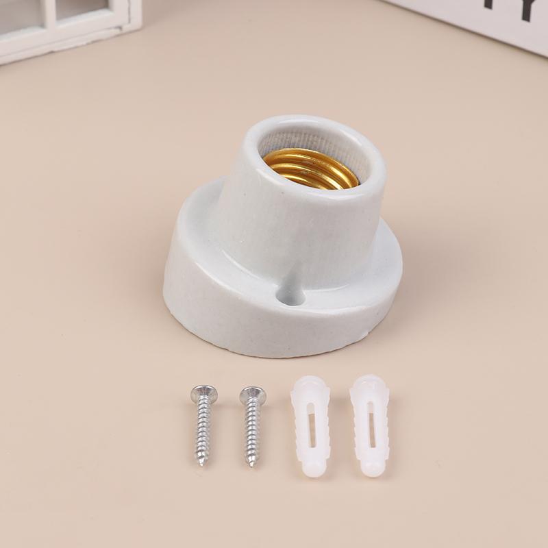 4 Styles High Temperature Resistant All Ceramic Lamp Holder Screw E27 All Copper Core High Quality Ceramic Light Base Holder