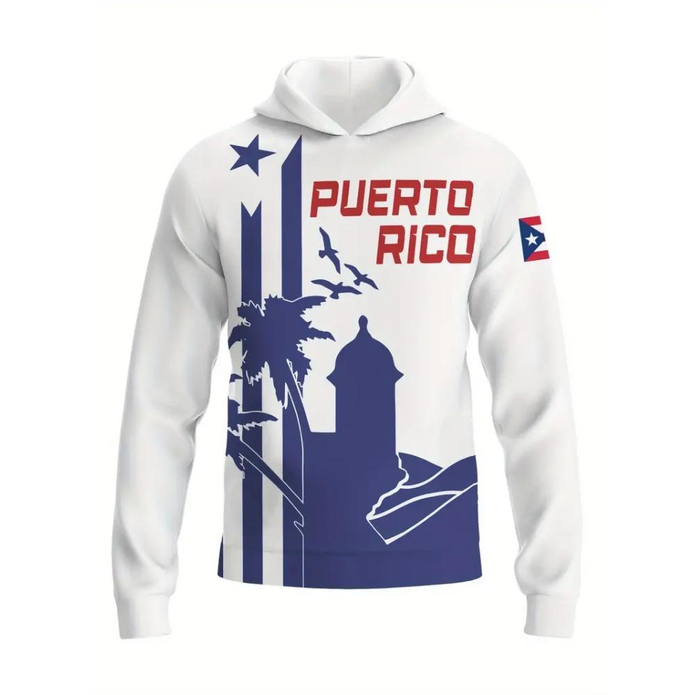 Puerto Rico Men's Hoodie 3d Pattern Print Hooded Top Sweatshirt Autumn Pullover Casual Hoodie For Men Oversized Clothing