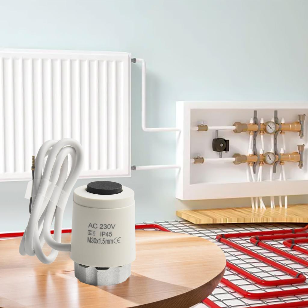 230V Floor Heating Manifold Thermostatic Actuator, M30x1.5mm Electrothermal Valve For Heating Systems