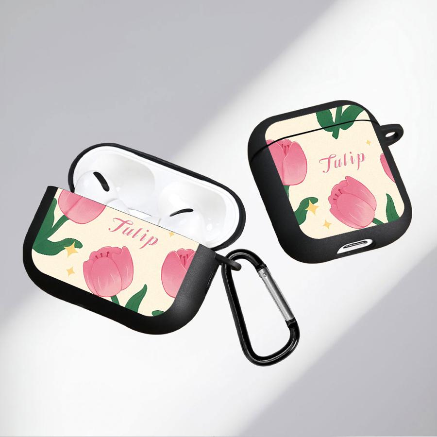 Hülle Für Airpods Pro3 Pro 3 2 4 Pro2 1 Weiche Kopfhörerhüllen Abdeckung Blume Rosa Tulpen