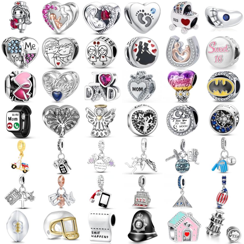 Autumn Winter New Copperpregnant Mother Sisters Helmet Key Car Exquisite Charm Fit Bracelet Necklace Diy Women'S Jewelry