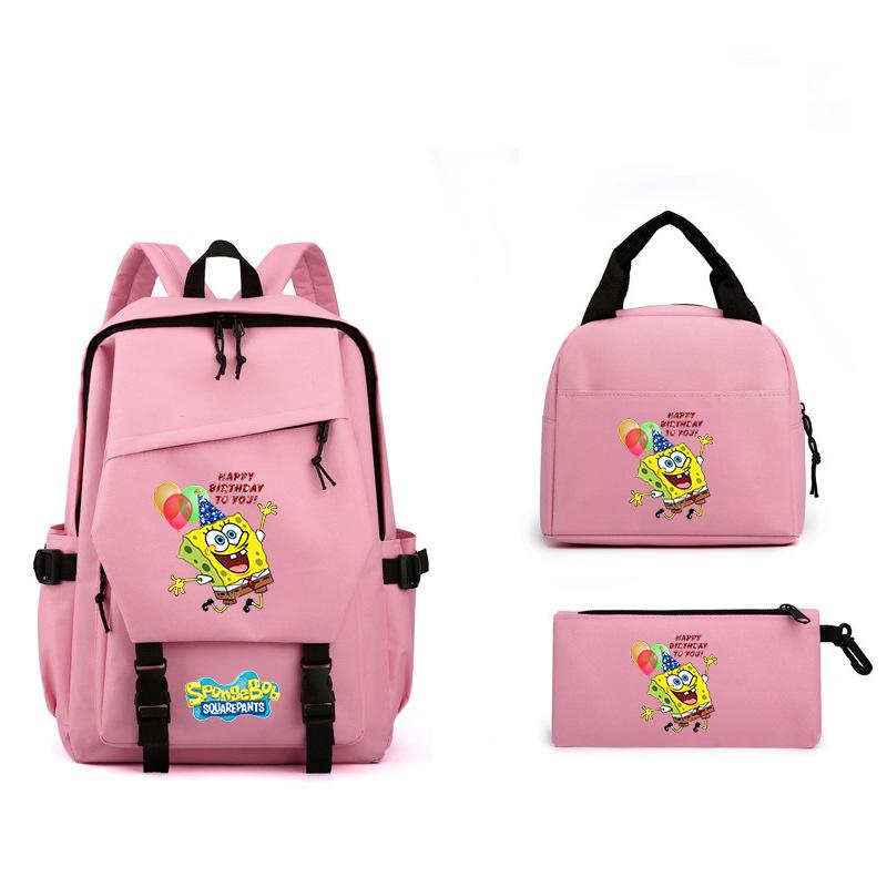 School Bag Girls Patrick Star Large Capacity High Value Backpack Children'S Student Three-Piece Backpack