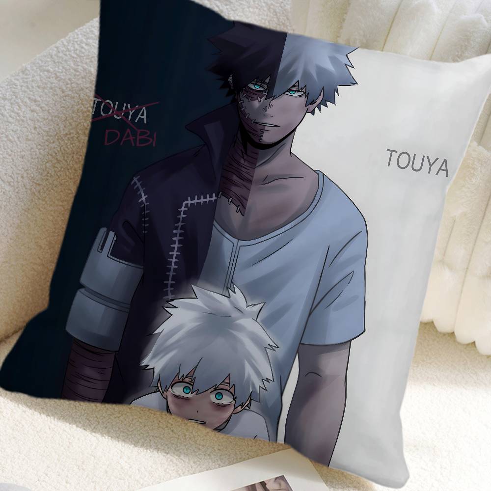 Аниме Моя геройская академия Даби Наволочка Квадратная подушка Спальня Диван Досуг Комфортная подушка Автомобиль Украшение для дома 16x16Inch