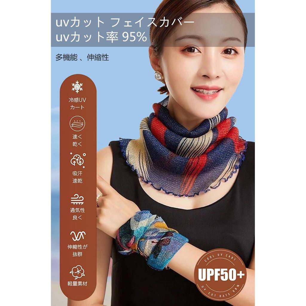 Used New [Trifong] Face Cover for Women, Summer UV Cut, Breathable, Ear Hanging, Sun Protection Mask, Quick Dry, Thin Scarf, Neck Warmer, Women's