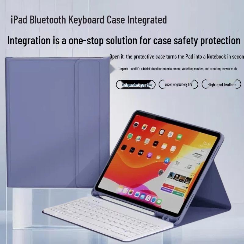 iPad Magnetic Magic Keyboard: Detachable, 7-Color Backlit, Bluetooth, Long Battery, Leather Case with Stand