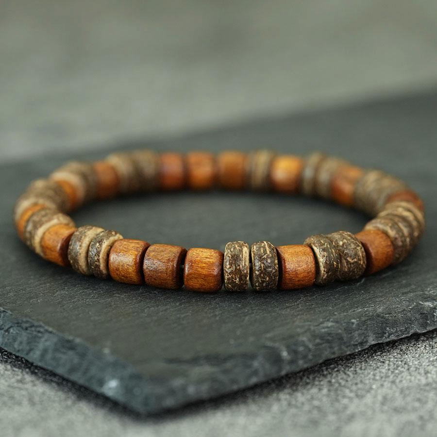 

Noter Handcrafted Natural Coconut Beads Wooden Bracelet Unisex 4 Color Options Weightless Comfort Energy Healing Strand Braslet