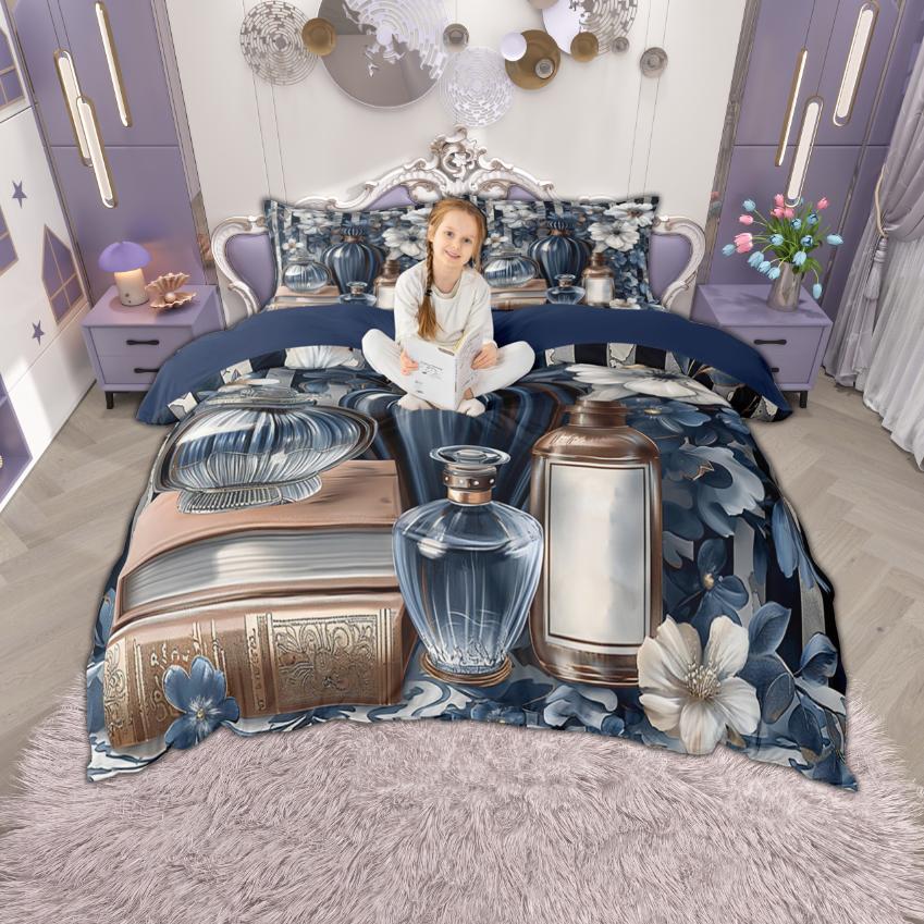 

Comforter Homewish Girls Dreamy Makeup Cosmetics Theme Bedding Set Dress Perfume High Heels Bed Set Room Decor Comforter (quilt)-EU Single(135*200cm)3pcs