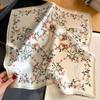 100% Silk Scarf Plum Blossom Pattern Square Scarves for Women Wrap Kerchief Mulberry Silk Bandana Fashion Luxury Headband Hijab