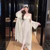 Sexy Pajamas Women's Ice Silk 1011 New Summer Lace Pure Desire Long Knee Suspender Nightdress Silk Loungewear