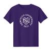 New York University Violets Distressed Circle Logo Youth T-Shirt - Purple