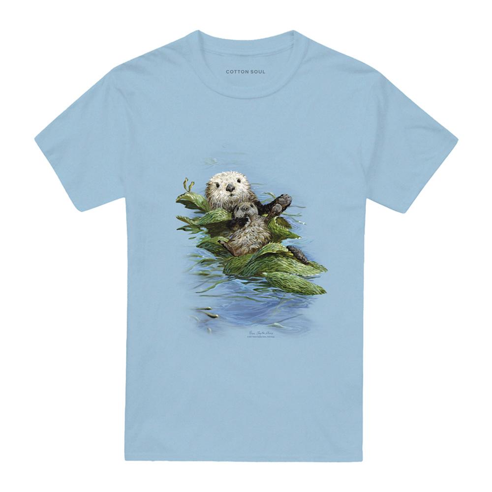 Wild Wings Unisex Adult Wildlife Kelp Cradle Otters T-Shirt