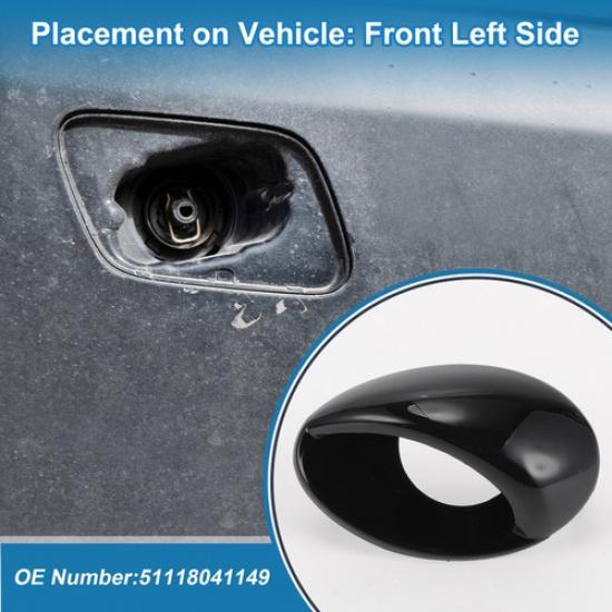 Front Left Bumper Headlight Washer Nozzle Cover Cap for BMW M3 08-13 Gloss Black