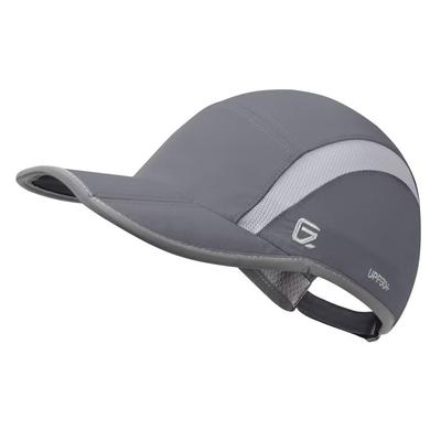 GADIEMKENSD Faltbare Mesh-Sportkappe, reflektierende Streifen, atmungsaktive Laufkappe, Baseballkappe, Laufkappe, Golf, Jagd, Tennismütze, Dunkelgrau