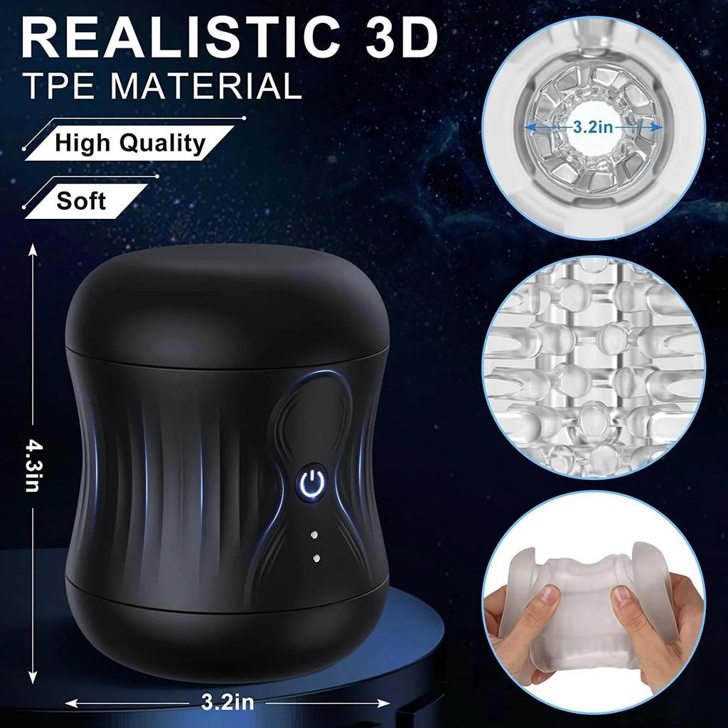 Automatic Male Masturbator Cup Dual Open-ended Powerful Vibrating Blowjob Vagina Masturbation Sex Toys for Men Adult Supplies