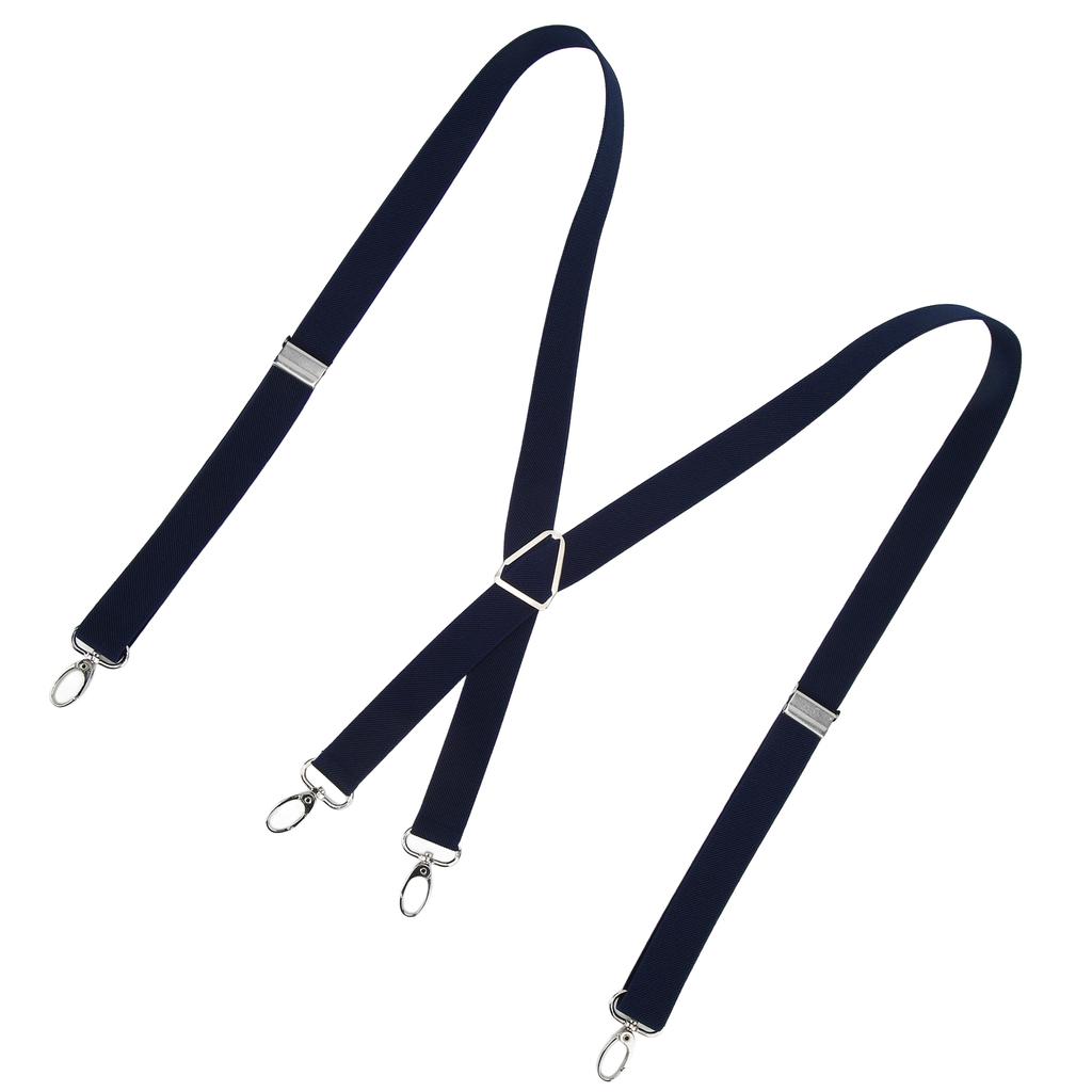 Mens Suspenders   Stretchable 2.5x110cm/1.0x43.3in Comfortable Fit 4 Metal Buckles Pants Suspenders for Adult