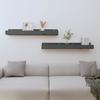 823591 vidaXL Wall Shelves 2 Pcs Grey 80x12x9 Cm Solid Pine Wood
