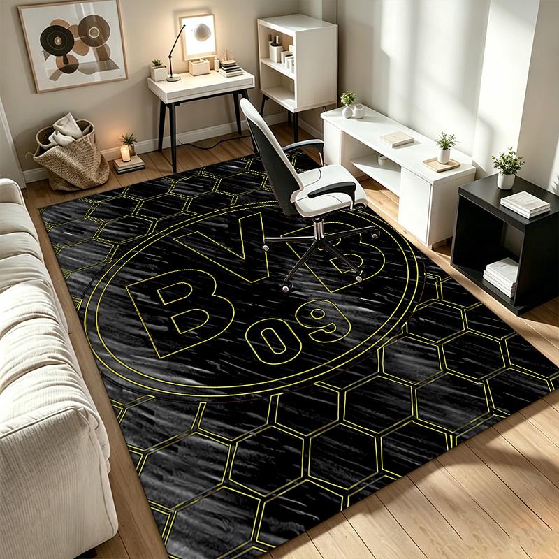 Borussia Dortmund A Carpet Non-slip Indoor Mat Suitable for Office Chair Living Room Computer Desk Decorative Home Office Carpet Polyester Fiber Mat 8