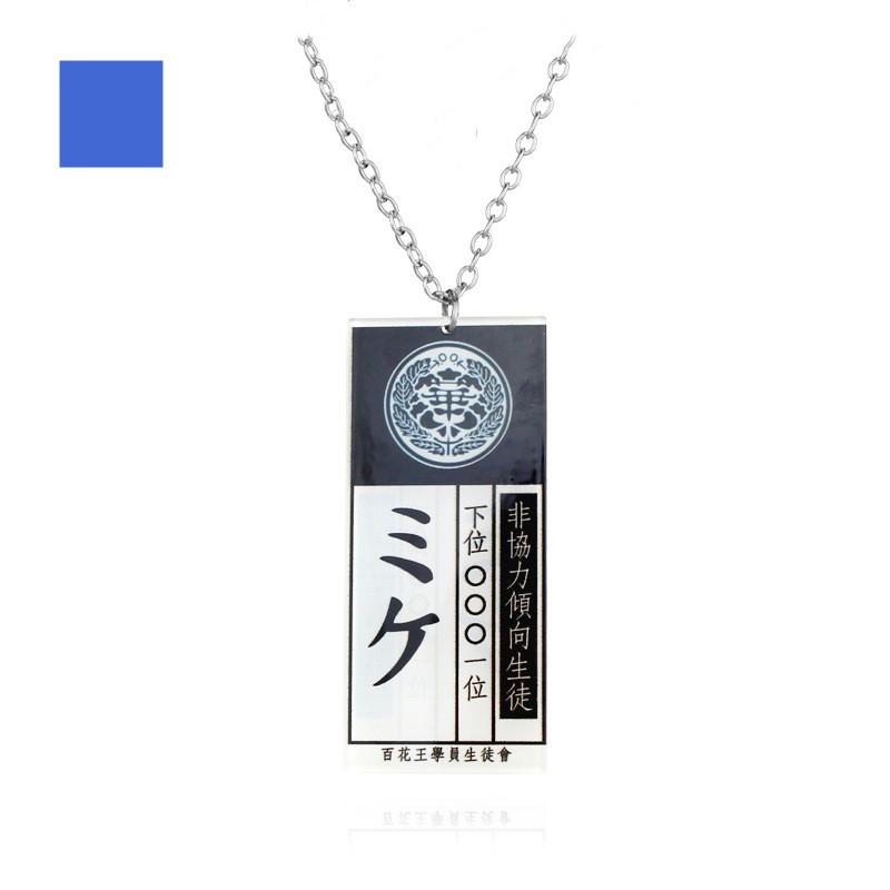 Anime Kakegurui Yumeko Jabami Acrylic Necklace Pendant Accessories School Name Card Cosplay Accessories
