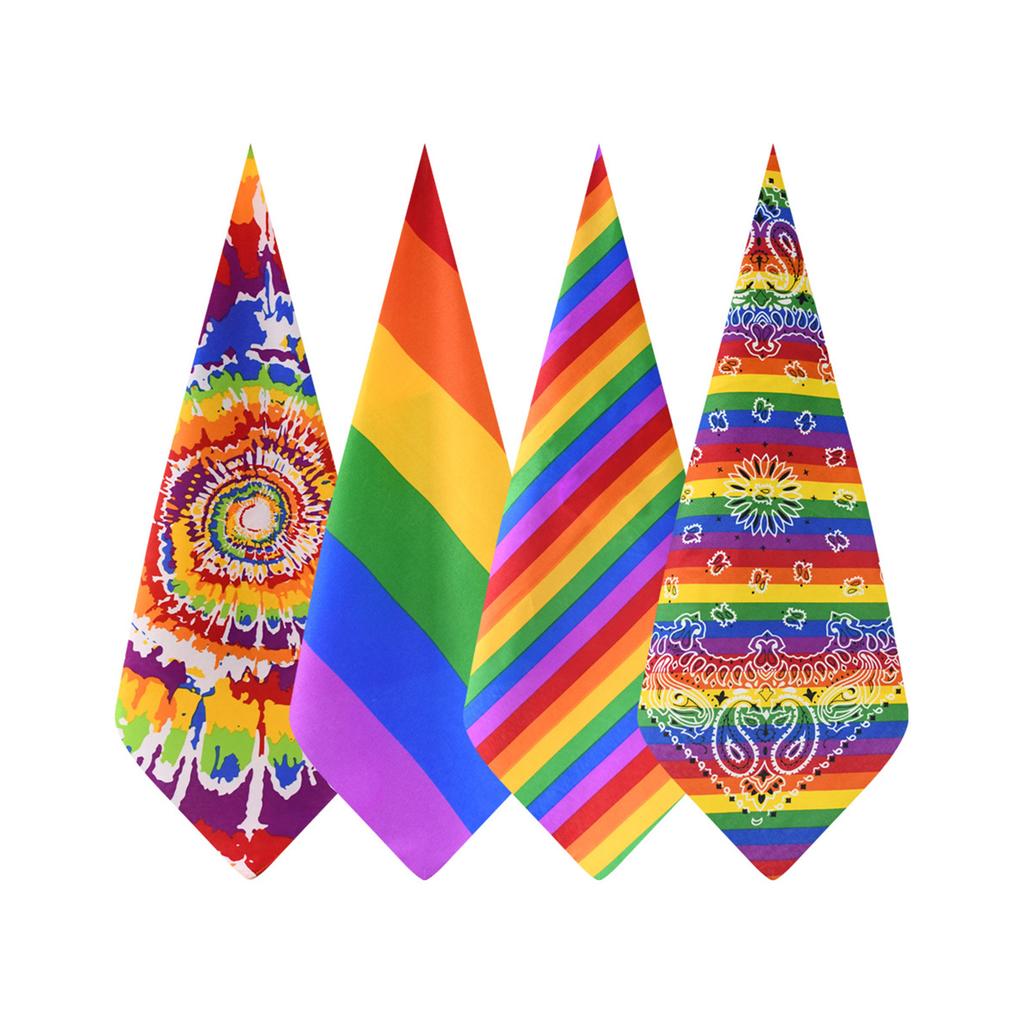 4Pcs Unisex Bandana Square Scarf for Men and Women Soft Scarves Colorful Headwear for Outdoor Sports and Festivals