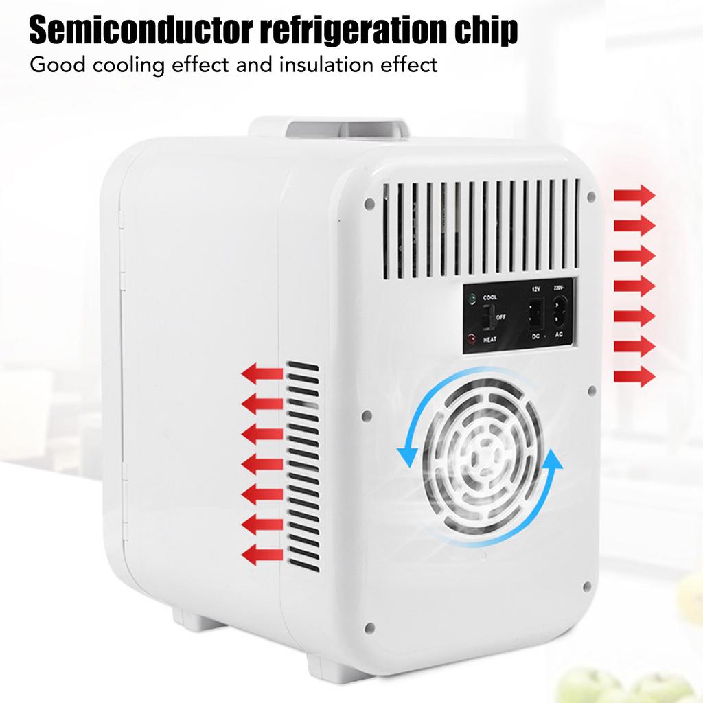 מקרר מיני קומפקטי 8 ליטר ליבה בודדת רב-תכליתי נייד קירור חימום מקרר כסוף ארה"ב