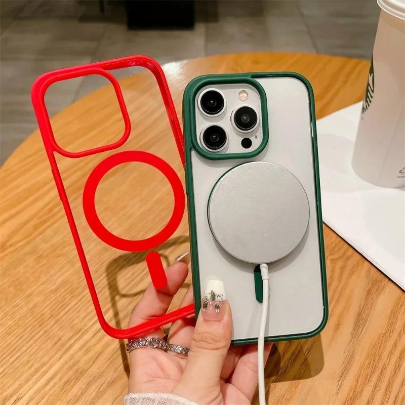 For iPhone 16E 16 15 14 Plus 13 12 11 Pro X XR Max Mini 7 8 SE Plus Luxury Magsafe Original Magnetic wireless charging Case
