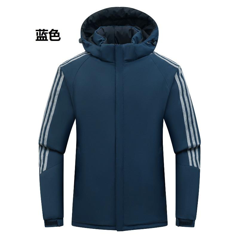 

New double-sided outdoor jacket removable hat autumn and winter casual fashion cotton clothes 5XL морской синий